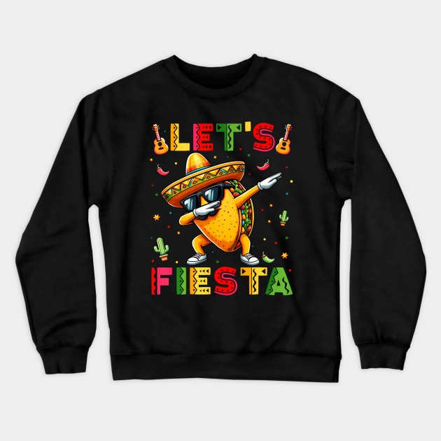 Let'S Fiesta Taco Cinco De Mayo Boys Men Kids Mexican Party Crewneck Sweatshirt by LimEnitis